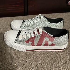 Texas A&M Aggies Womens Glitter Low Top Canvas Shoe